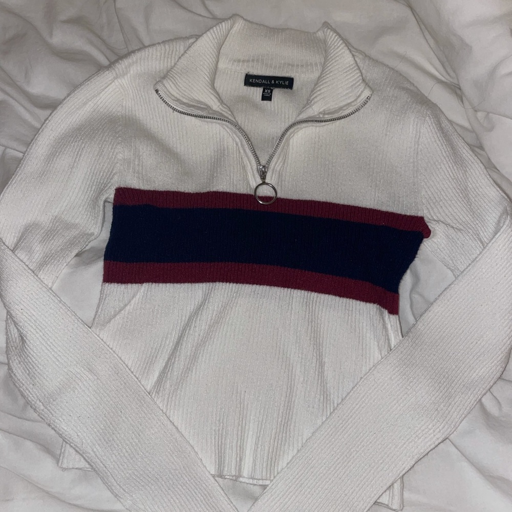 Kendall & Kylie Ribbed Quarter Zip